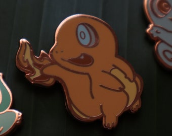 Charmander Pin - Rose Gold Plated, 1.5 inch