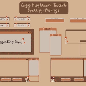 Cozy Mushroom Twitch Overlay Package