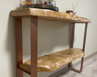 Handcrafted Live Edge Console Table - Ideal for Small Spaces, Hallways, and Entryways