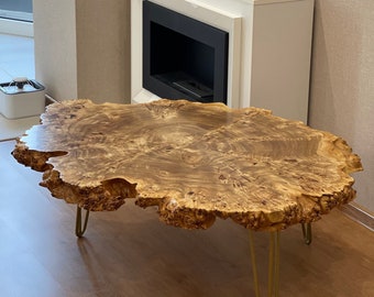 Burl Maple Coffee table, Live Edge Coffee Table, Unique Coffee Table, Small Coffee Table, Wood Coffee Table, Custom Coffee Table