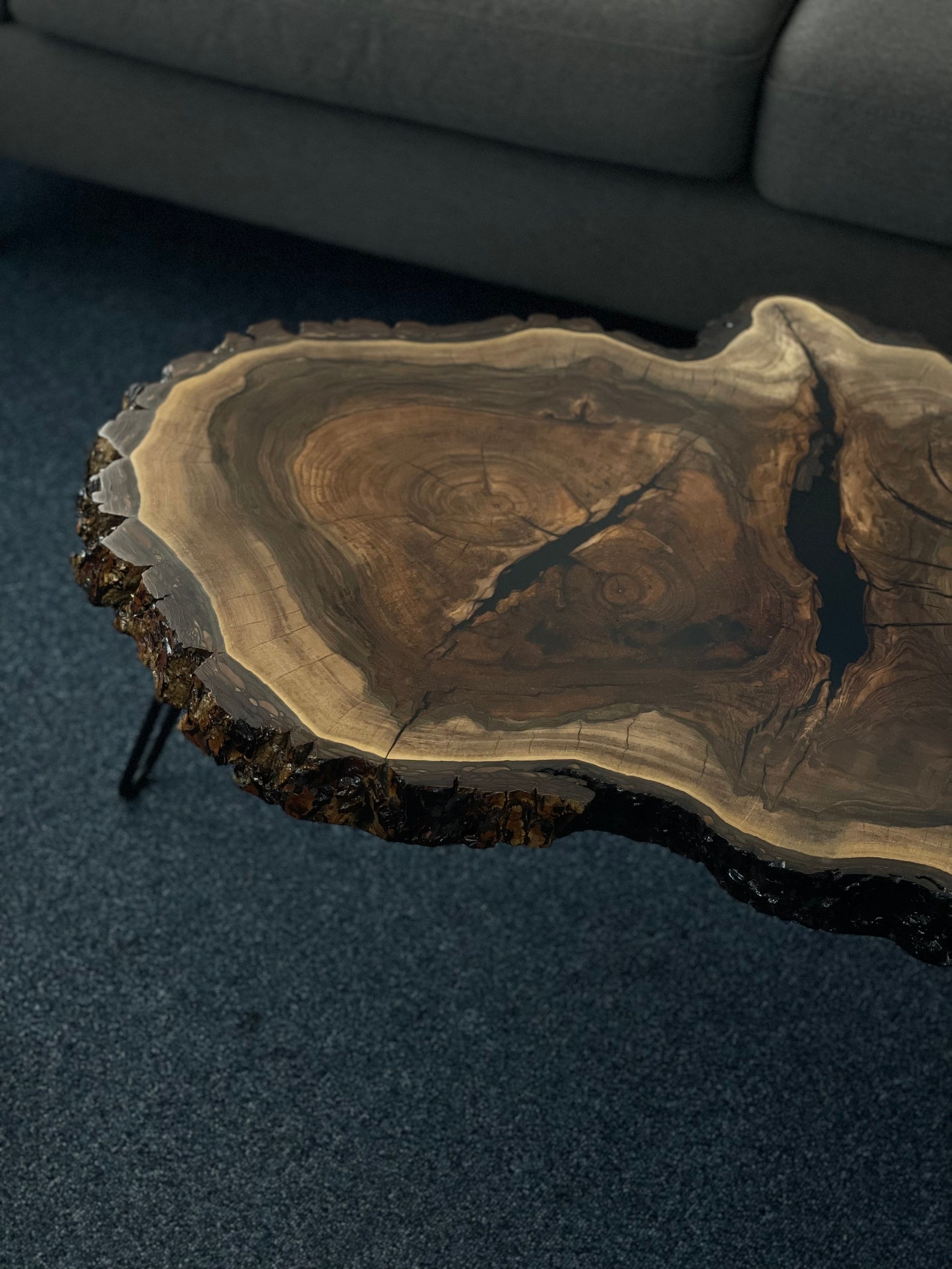 Slab Wood Coffee Table, Handcrafted Coffee Table, Live Edge Coffee
