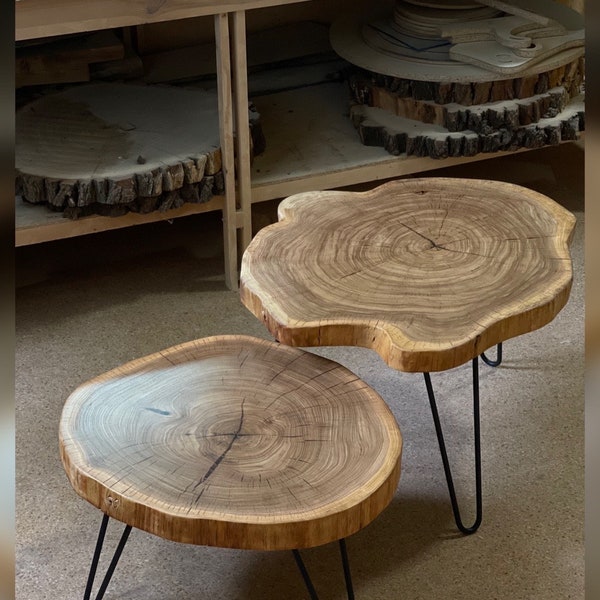 Small Log Wood Coffee Table Etsy Canada
