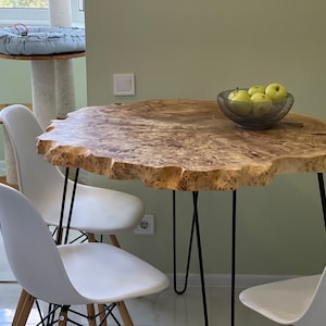 Live Edge Dining Table, Live Edge Dining Table, Wood Table, Round Table, Tree Trunk Table, Stump Table, Burl, Slab Table, Rustic, End Table