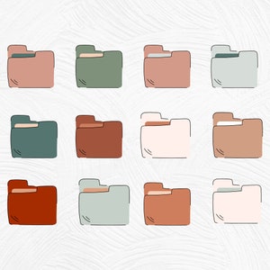 MODERN BOHO Desktop Folder Icons | Instant Download | Terra-cotta Color Palette | Folder Icons | Mac Icons | Folders | Computer Folders