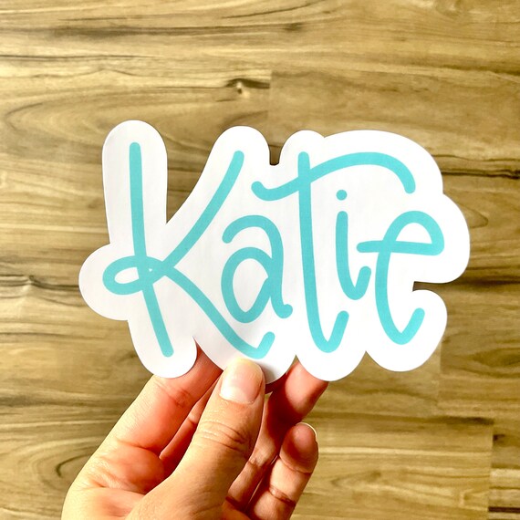 Custom Waterproof Vinyl Name Sticker Etsy