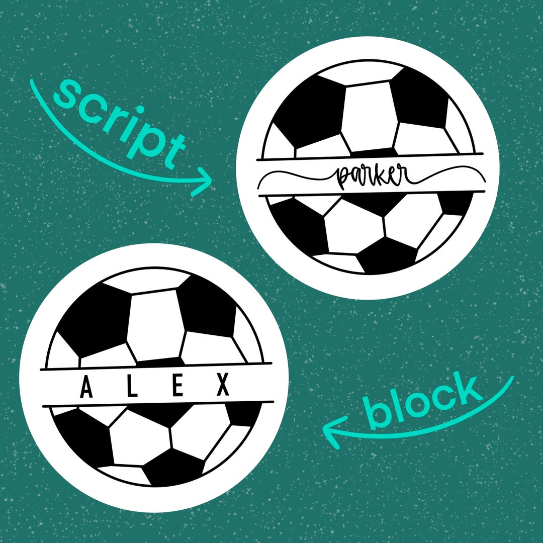 Custom Waterproof Soccer Ball Name Sticker Etsy