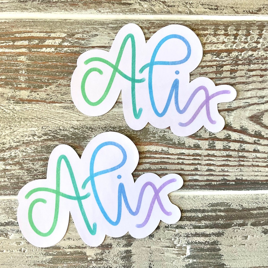 Custom Waterproof Vinyl Name Sticker Chalk Name Sticker Etsy