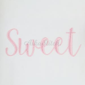 Sweet Modern Script Cursive Embroidery Font Satin Stitch BX Alphabet Pes Dst Vp3 Jef Exp Xxx Hus Machine Embroidery Digital Font Download