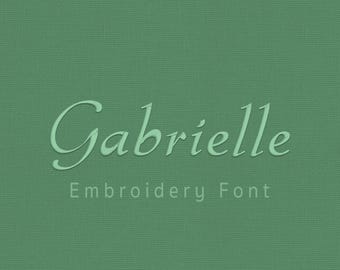 Gabrielle Embroidery Font | Script Calligraphy BX Font | Machine Embroidery Font | Native BX | pes dst exp hus jef vp3 xxx