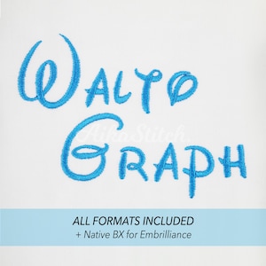 Waltograph 刺繍フォント; ネイティブ Bx アルファベット; サテンステッチ BX 形式; インスタントダウンロードファイル - 10 サイズ - Bx、PES、DST + 6 形式