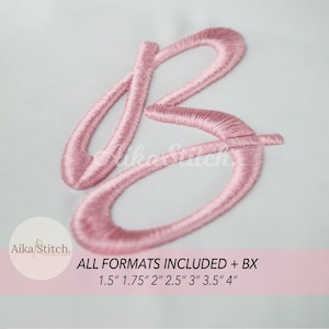 Fuente de bordado Marck 3D Puff Foam; puntada satinada en formato BX; archivos de descarga instantánea en 7 tamaños (BX, PES, DST) y 6 formatos.