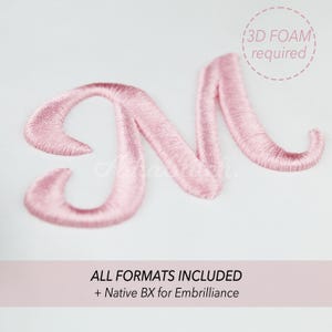 Broderitypsnitt MilkShake 3D Puff Foam; Native Bx-alfabet; Satin Stitch BX-format; Filer för direktnedladdning, 7 storlekar, PES, DST + 6 format