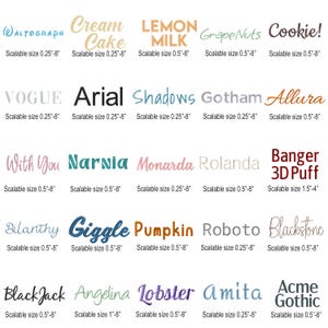 Bundle 50 Fonts Satin Stitch Native Scalable Sizes 0.25 - 8 inches BX Font Embroidery Text Alphabet Design Instant Download Punctuations