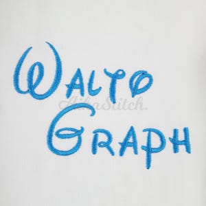 Waltograph Embroidery font; Script Cursive Alphabet; Satin Stitch BX format; Instant Download Files - 10 Sizes - Bx, PES, DST + 5 Formats