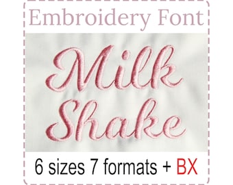 MilkShake Embroidery Font Alphabet Machine Embroidery Design BX Format Instant Download Punctuations Numbers Dst Exp Hus Jef Pes Vp3 Xxx