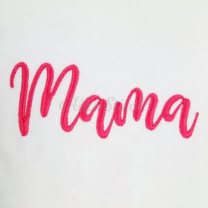 Mama Modern Script Cursive Embroidery Font, Satin Stitch BX Alphabet Pes Dst Vp3 Jef Exp Xxx Hus Machine Embroidery Digital Font Download