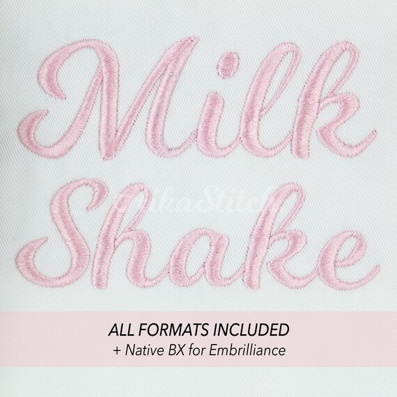 MilkShake Embroidery Font Alphabet Machine Embroidery Design BX Format Instant Download Punctuations Numbers Dst Exp Hus Jef Pes Vp3 Xxx