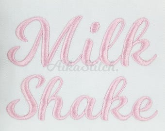 MilkShake Embroidery Font Alphabet Machine Embroidery Design BX Format Instant Download Punctuations Numbers Dst Exp Hus Jef Pes Vp3 Xxx