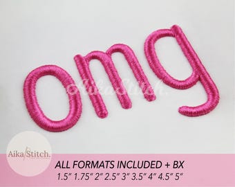 omg 3D Puff Foam Embroidery Font | Simple Handwritten BX Font | Machine Embroidery Font | BX Included | pes dst exp hus jef vp3 xxx