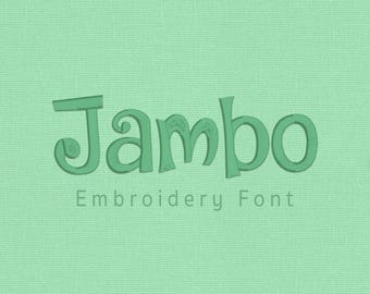 Jambo Embroidery Font | Fancy Curly BX Font | Machine Embroidery Font | Native BX | pes dst exp hus jef vp3 xxx