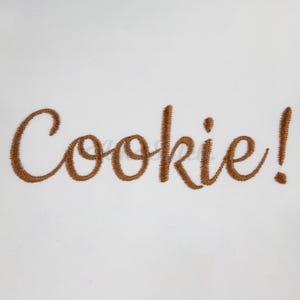 Cookie Embroidery font; Script Cursive Alphabet; Satin Stitch BX format; Instant Download Files - 10 Sizes - Bx, PES, DST + 5 Formats