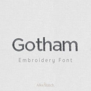 Gotham Embroidery font; Script Cursive Fonts Alphabet; Satin Stitch BX format; Instant Download Files - 10 Sizes - Bx, PES, DST + 6 Formats