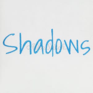 Shadows Embroidery font; Script Cursive Alphabet; Satin Stitch BX format; Instant Download Files - 10 Sizes - Bx, PES, DST + 5 Formats