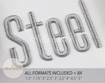 Steelfish 3D Puff Foam Embroidery Font | Modern Tall BX Font | Machine Embroidery Font | BX Included | pes dst exp hus jef vp3 xxx
