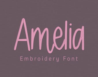 Amelia Embroidery Font | Script Handwritten BX Font | Machine Embroidery Font | Native BX | pes dst exp hus jef vp3 xxx