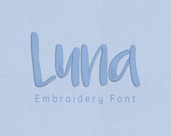 Luna Embroidery Font | Handwritten Script BX Font | Machine Embroidery Font | Native BX | pes dst exp hus jef vp3 xxx