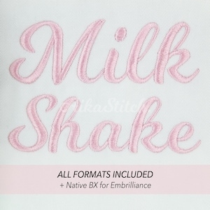 MilkShake Embroidery Font Alphabet Machine Embroidery Design BX Format Instant Download Punctuations Numbers Dst Exp Hus Jef Pes Vp3 Xxx
