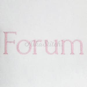 Forum Modern Serif Embroidery Font, Satin Stitch BX Alphabet Pes, Dst, Vp3, Jef, Exp, Xxx, Hus, Machine Embroidery Digital Font Download