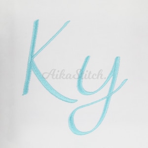 Bilanthy Embroidery font; Cursive Retro Alphabet; Satin Stitch BX format; Instant Download Files - 10 Sizes - Bx, PES, DST + 5 Formats