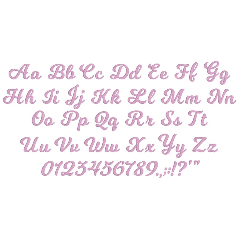 MilkShake Embroidery Font Alphabet Machine Embroidery Design BX Format Instant Download Punctuations Numbers Dst Exp Hus Jef Pes Vp3 Xxx image 2
