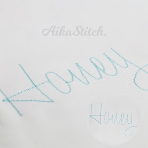 Honey Bean Embroidery font; Full Lettering Alphabet; Bean Stitch BX format; Instant Download Files - 6 Sizes - Bx, PES, DST + 5 Formats
