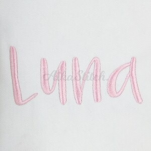 Luna Modern Handwriting Embroidery Font, Satin Stitch BX Alphabet Pes Dst, Vp3, Jef, Exp, Xxx, Hus, Machine Embroidery Digital Font Download