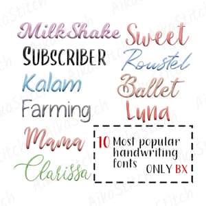 TOP 10 Embroidery Fonts Alphabet Machine Embroidery Design BX Format Instant Download Punctuations Numbers Dst Exp Hus Jef Pes Vp3 Xxx