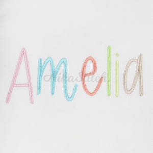 Amelia Embroidery font; Sans Serif Alphabet; Satin Stitch BX format; Instant Download Files - 10 Sizes - Bx, PES, DST + 5 Formats