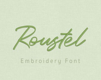 Roustel Embroidery Font | Elegant Handwritten BX Font | Machine Embroidery Font | Native BX | pes dst exp hus jef vp3 xxx