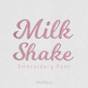 MilkShake Embroidery Font Alphabet Machine Embroidery Design BX Format Instant Download Punctuations Numbers Dst Exp Hus Jef Pes Vp3 Xxx image 1