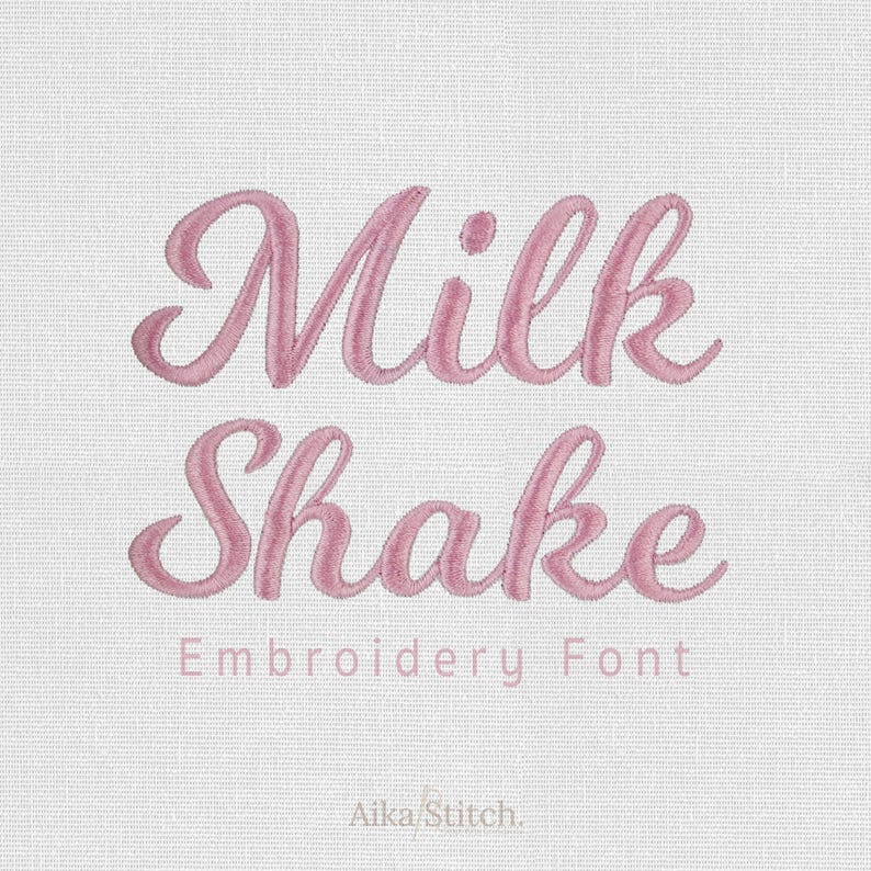 MilkShake Embroidery Font Alphabet Machine Embroidery Design BX Format Instant Download Punctuations Numbers Dst Exp Hus Jef Pes Vp3 Xxx image 1
