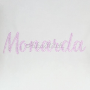 Monarda Embroidery font; Cursive Retro Alphabet; Satin Stitch BX format; Instant Download Files - 10 Sizes - Bx, PES, DST + 5 Formats