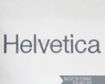Helvetica Modern Sans Serif Native BX Scalable Embroidery Font, Satin Stitch Alphabet Pes, Dst, Vp3, Jef, Exp, Xxx Hus Digital File Download