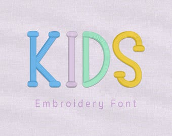 Carattere per ricamo per bambini; Alfabeto Native Bx Fonts; Formato Satin Stitch BX; File scaricabili istantaneamente - 11 dimensioni - Bx, PES, DST + 6 formati