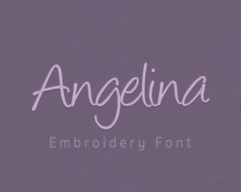 Angelina Embroidery Font | Script Handwritten BX Font | Machine Embroidery Font | Native BX | pes dst exp hus jef vp3 xxx