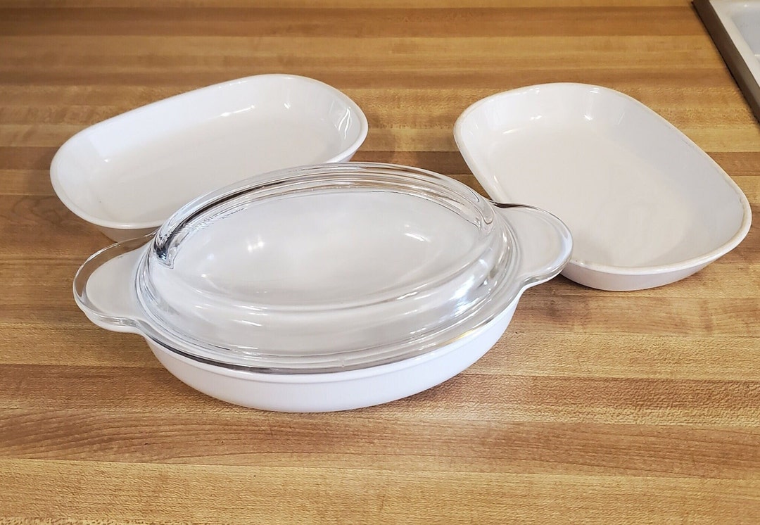 French White Corning Ware 14 Oz With Lid and Sidekicks Etsy