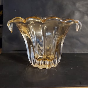 Yellow glass vase or bowl