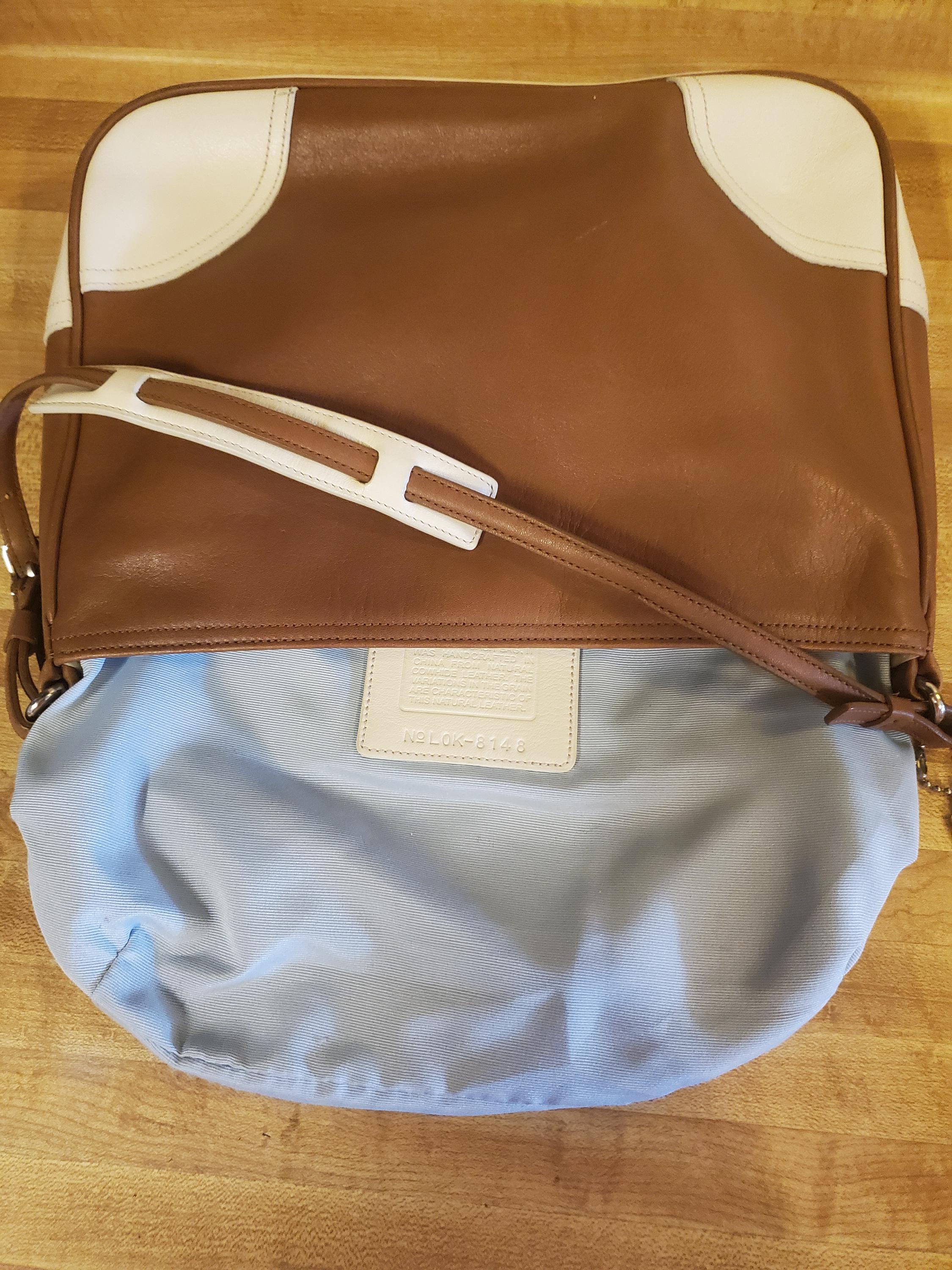 Coach Caramel Leather Shoulder Bag: Cream Accent, Gold