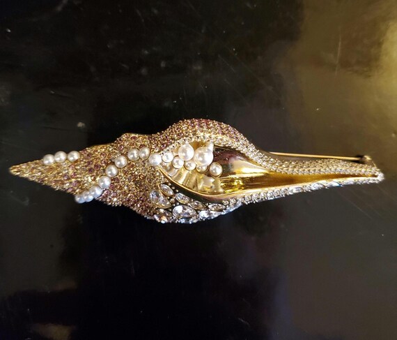 Swarovski seashell statement brooch - image 1