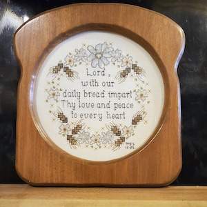 Daily Bread Cross Stitch in Wood Bread Frame